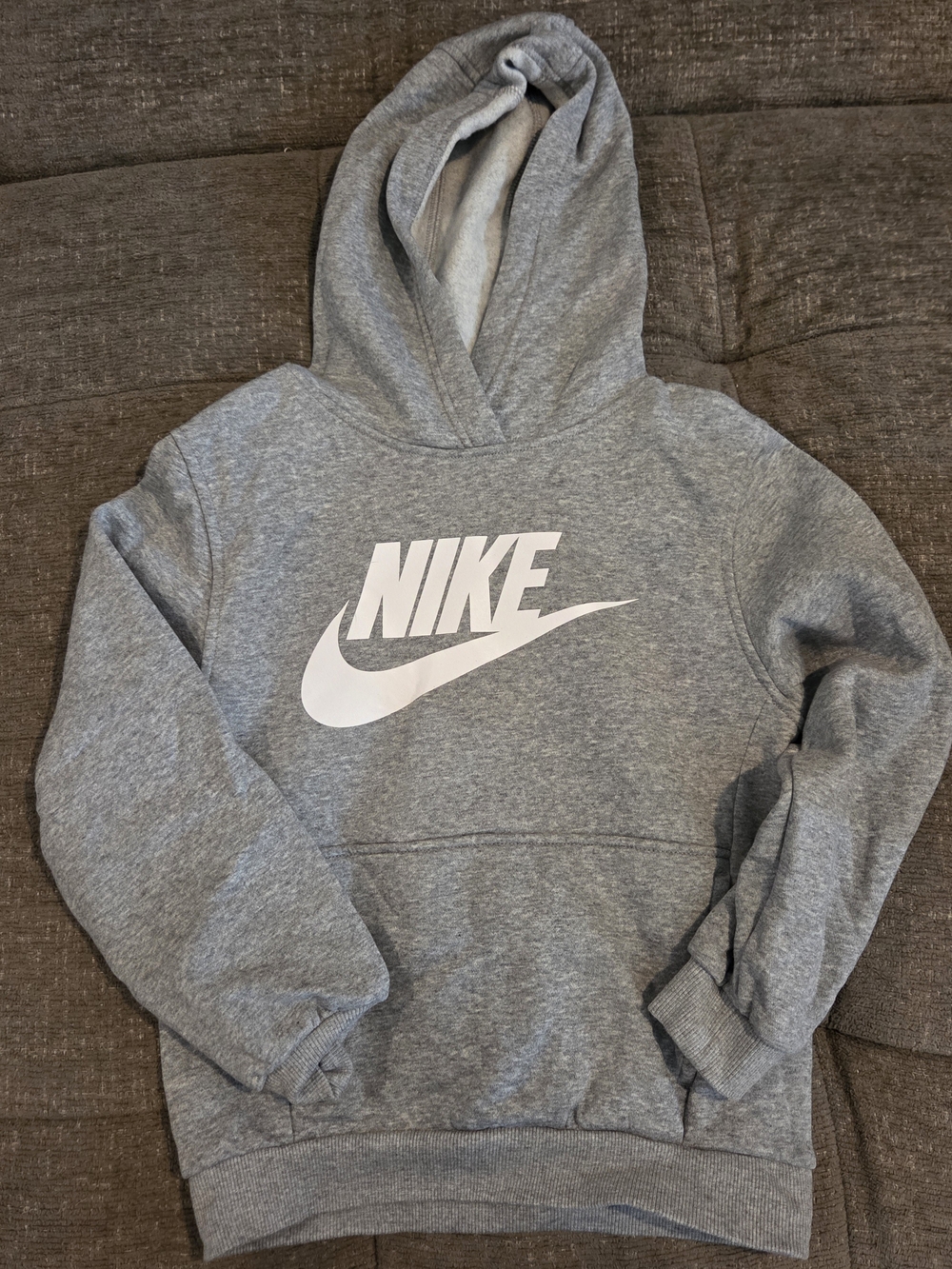 Nike Gray Crewneck Hoodie with White Logo